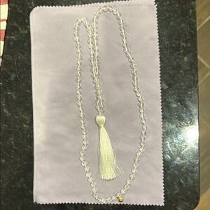 Jcrew Elegant White Tassel Necklace